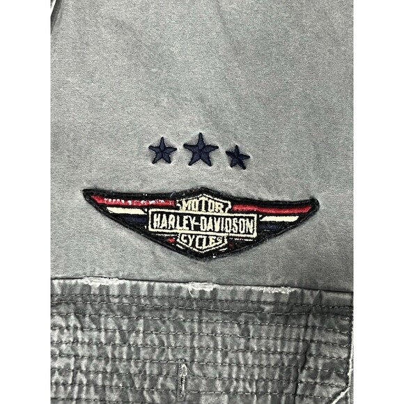 Harley Davidson Shirt Mens M Gray Short Sleeve Button Up Biker Motorcycle Shop - Picture 5 of 11